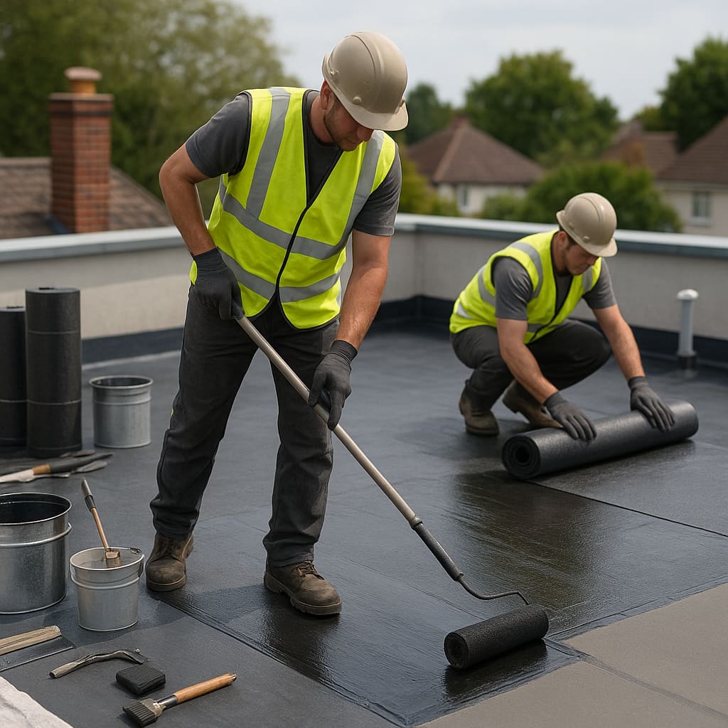 Abdichtungsarbeiten auf Flachdach